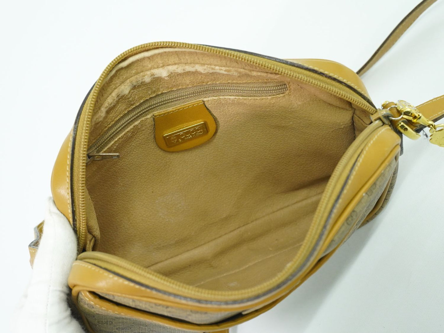 GUCCI オールドグッチ マイクロGG ショルダーバッグ ブラウン