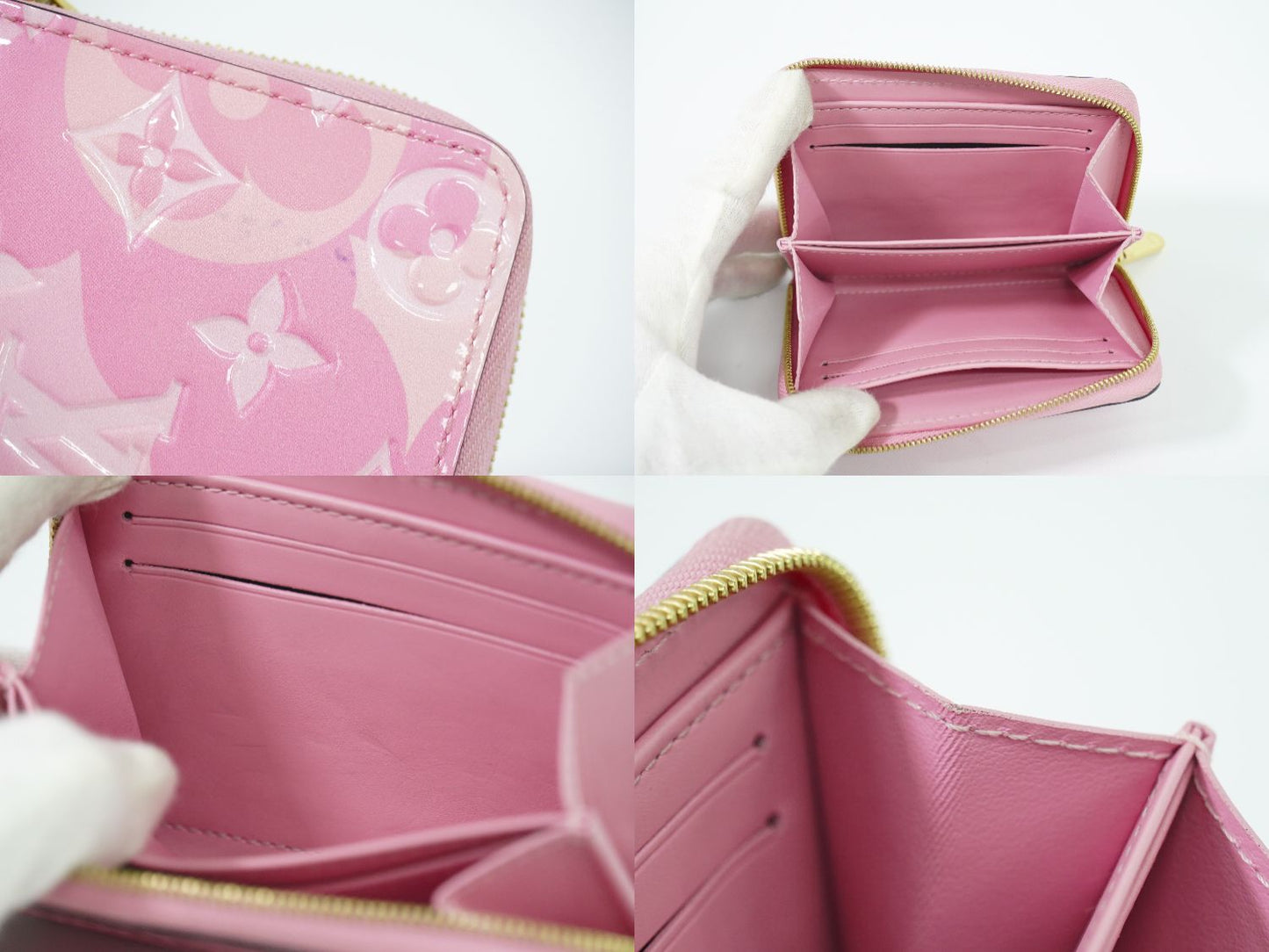 LOUIS VUITTON ジッピーコインパース ヴェルニ レザー コインケース ピンク M90590