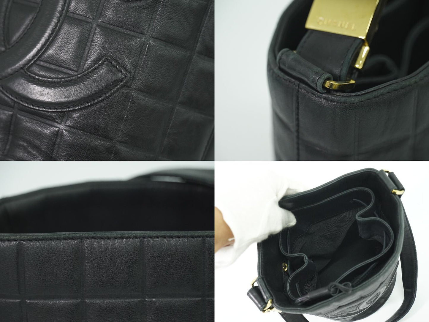 CHANEL ココマーク チョコバー ショルダーバッグ ブラック