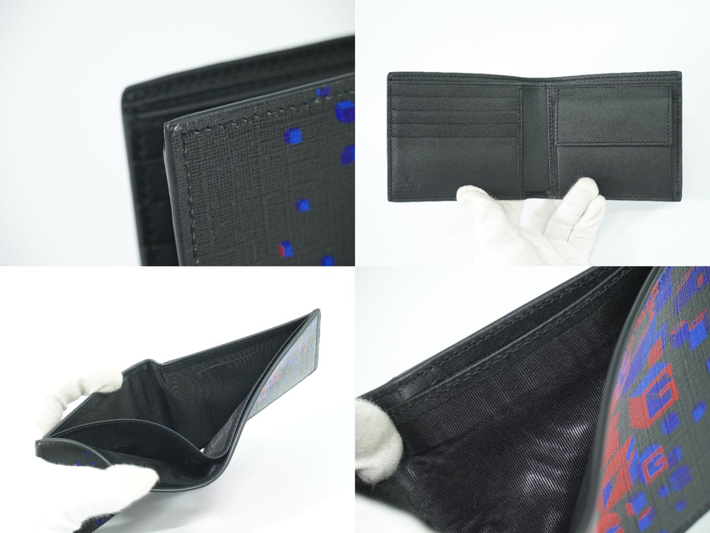 GUCCI スクエア G スペース 折財布 ブラック レッド ブルー 628462