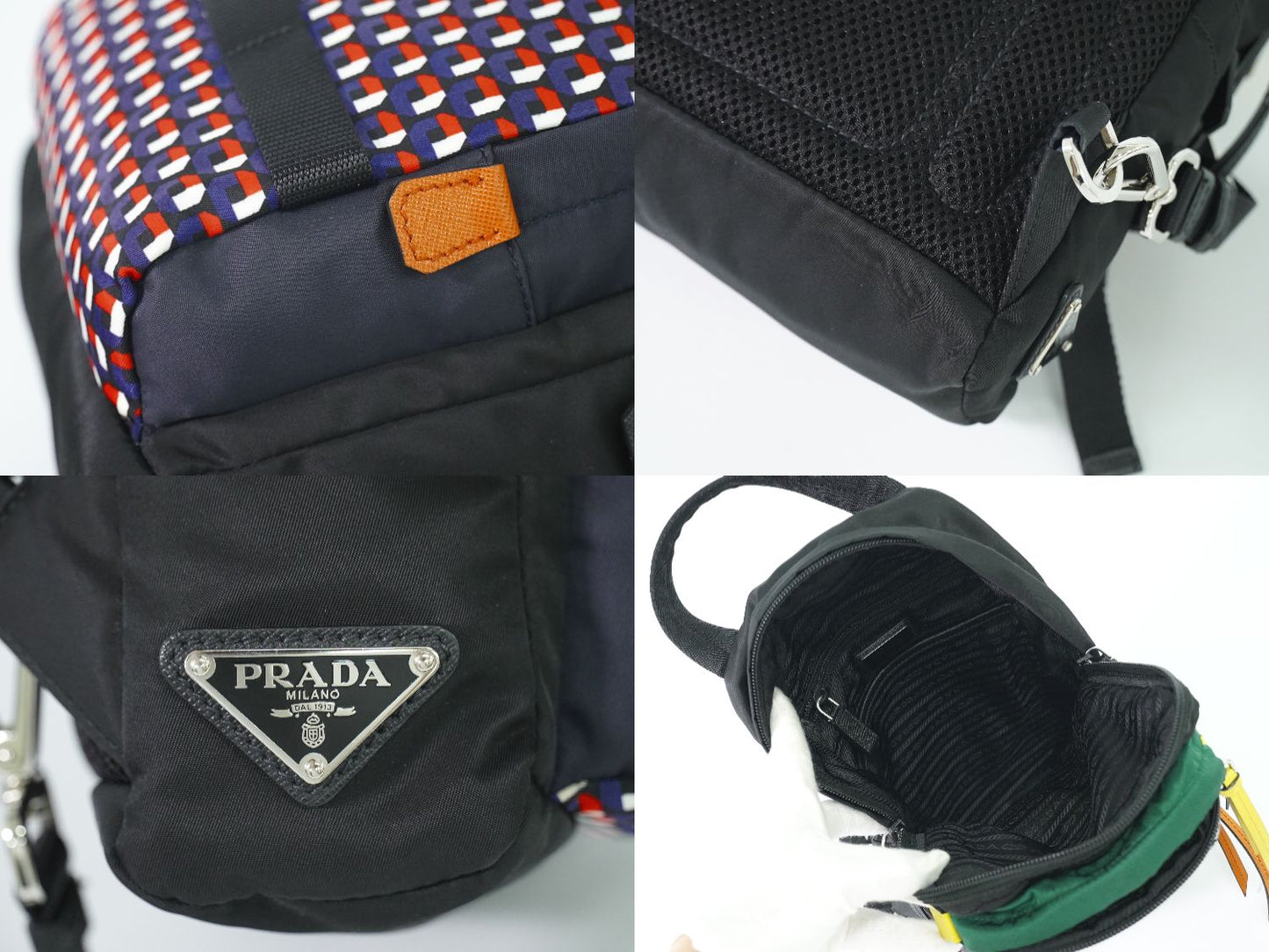 PRADA テスート ボディバッグ ブラック ブルー レッド 2VZ013
