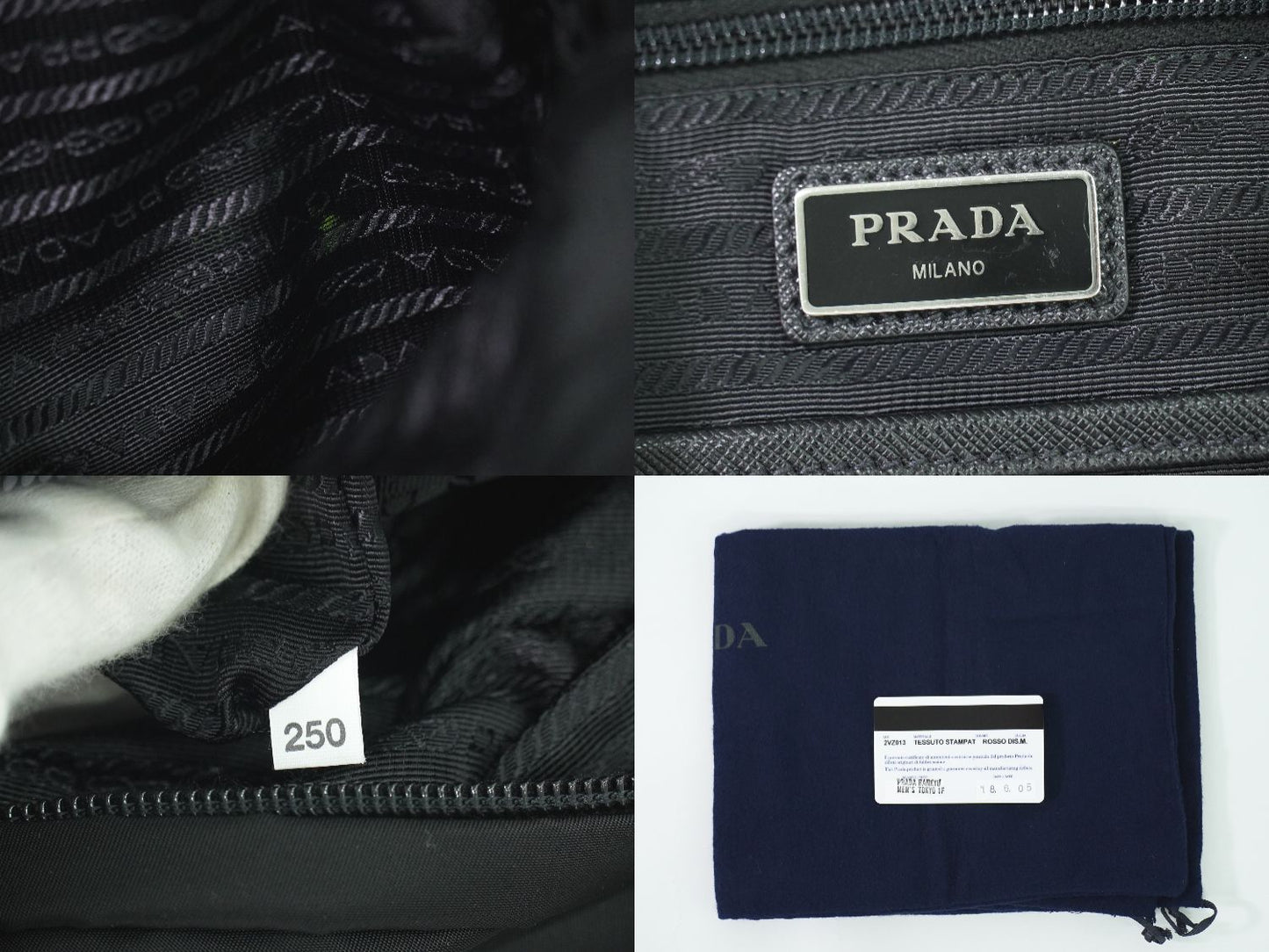 PRADA テスート ボディバッグ ブラック ブルー レッド 2VZ013