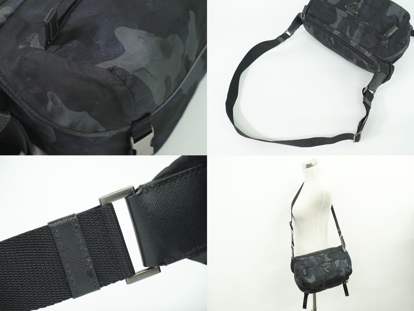 PRADA カモフラージュ メッセンジャーバッグ ブラック グレー ネイビー