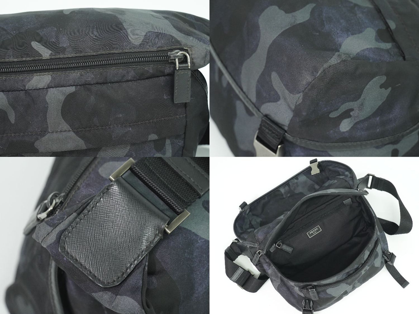 PRADA カモフラージュ メッセンジャーバッグ ブラック グレー ネイビー