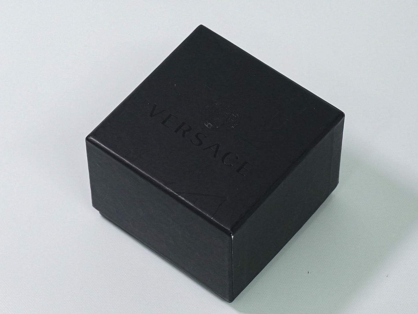 VERSACE グリーク メタル リング 16号 ブラック シルバー