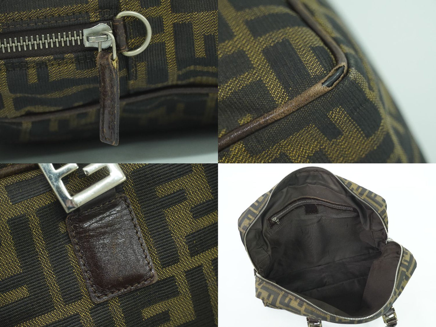 FENDI ズッカ ハンドバッグ ブラウン