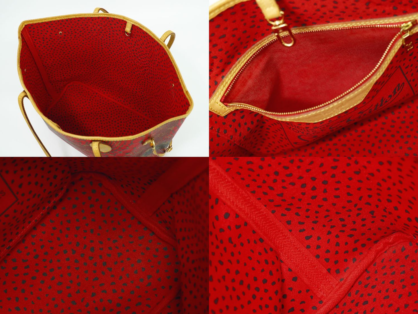 LOUIS VUITTON ネヴァーフル MM モノグラム ウェーブ 草間彌生 トートバッグ ブラウン レッド M40686