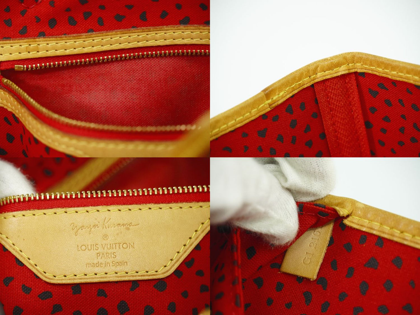LOUIS VUITTON ネヴァーフル MM モノグラム ウェーブ 草間彌生 トートバッグ ブラウン レッド M40686