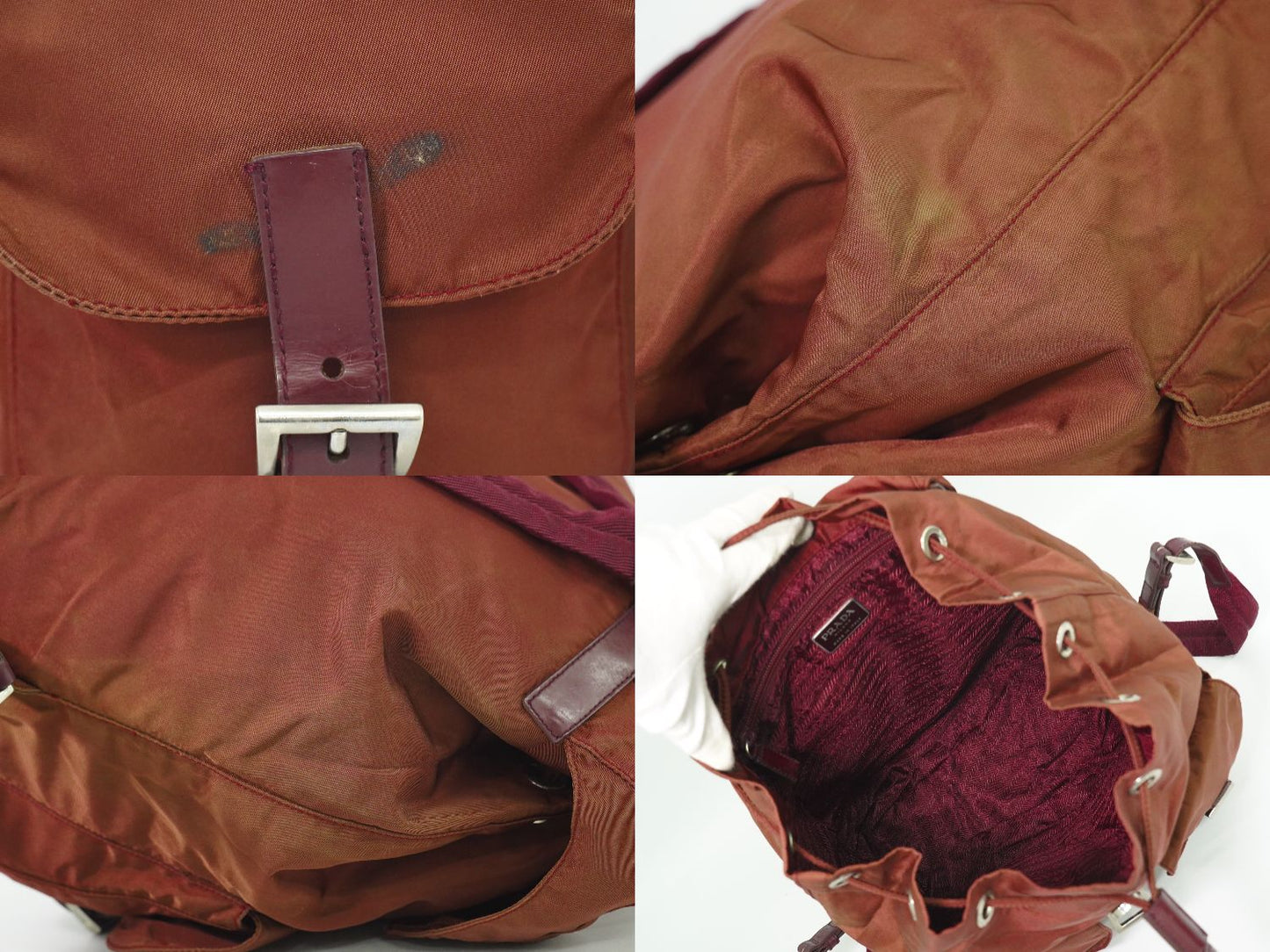 PRADA ヴェラ リュックサック ボルドー B2811