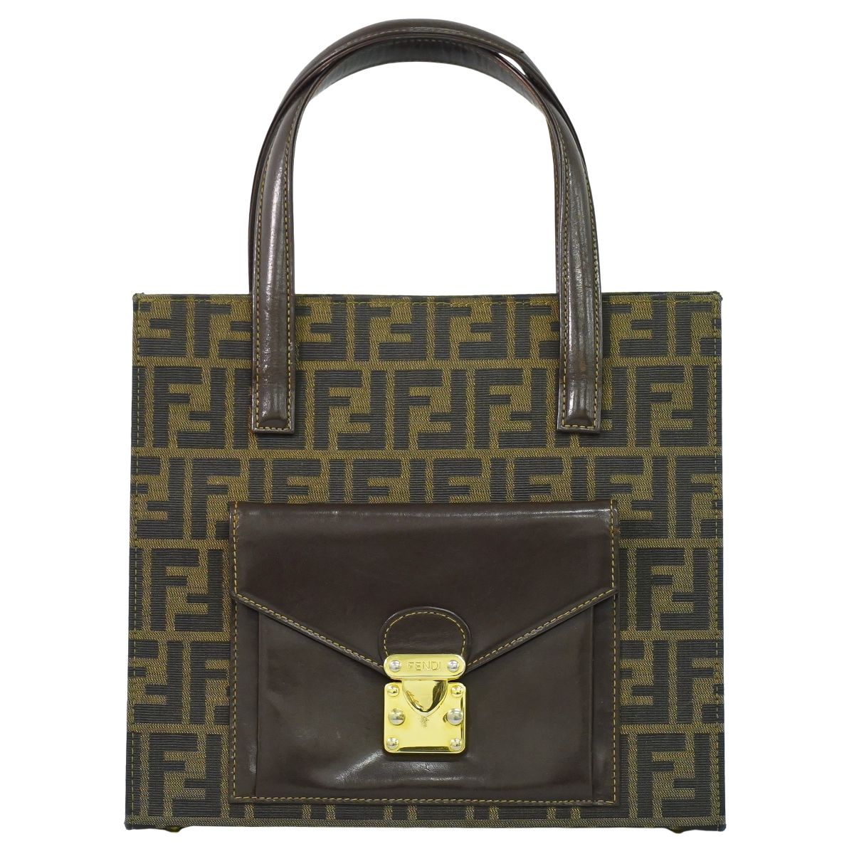 FENDI ズッカ ハンドバッグ ブラウン