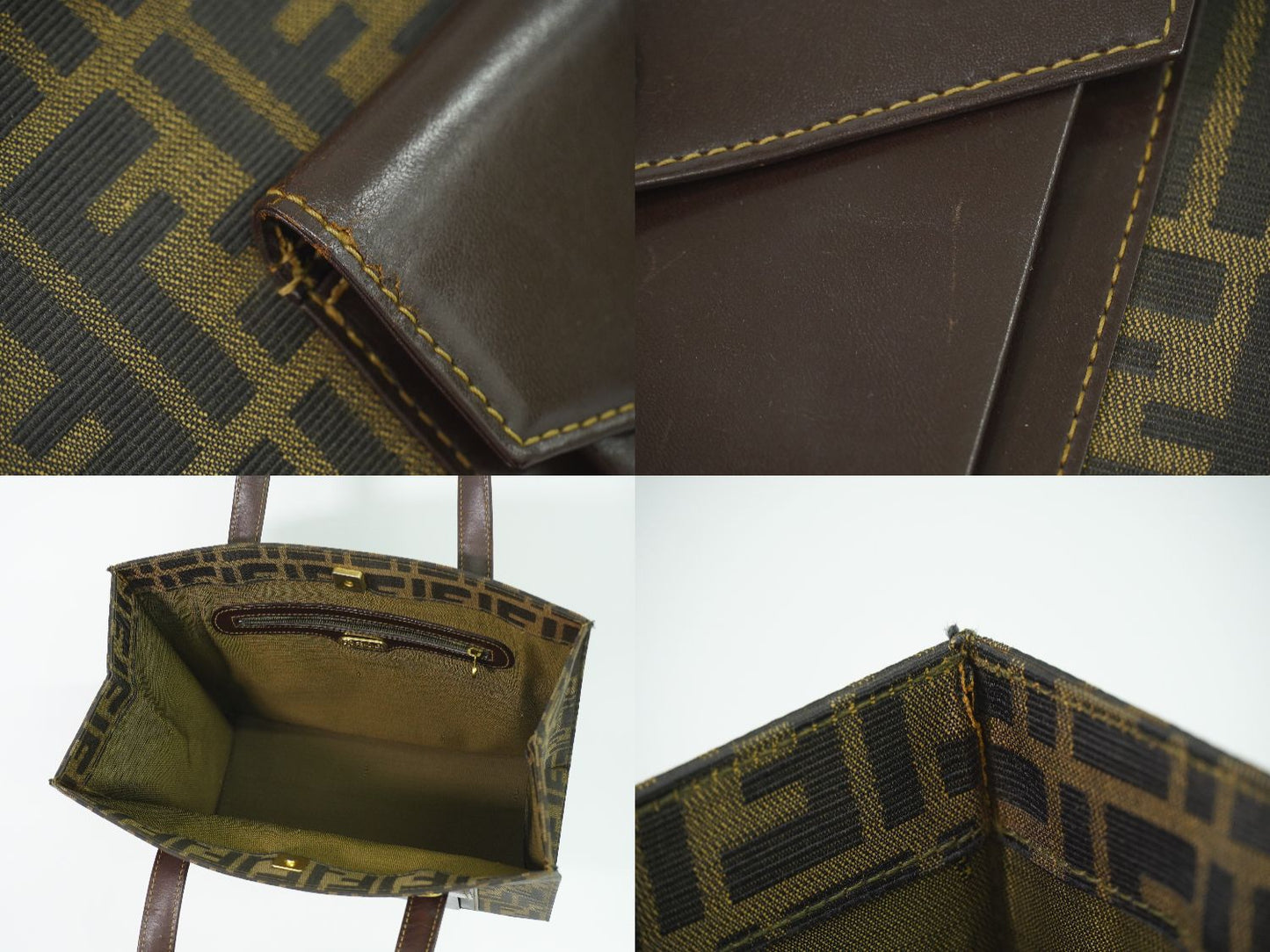FENDI ズッカ ハンドバッグ ブラウン