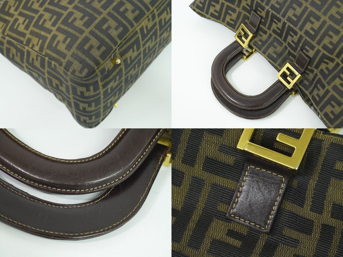 FENDI ズッカ ハンドバッグ ブラウン