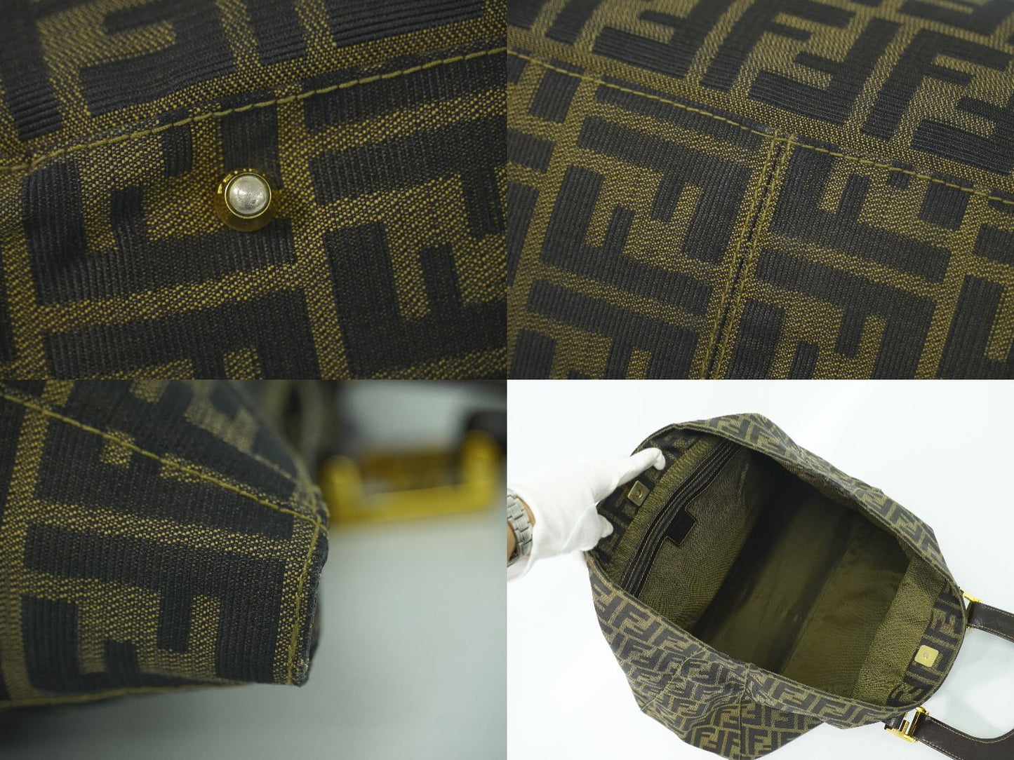 FENDI ズッカ ハンドバッグ ブラウン