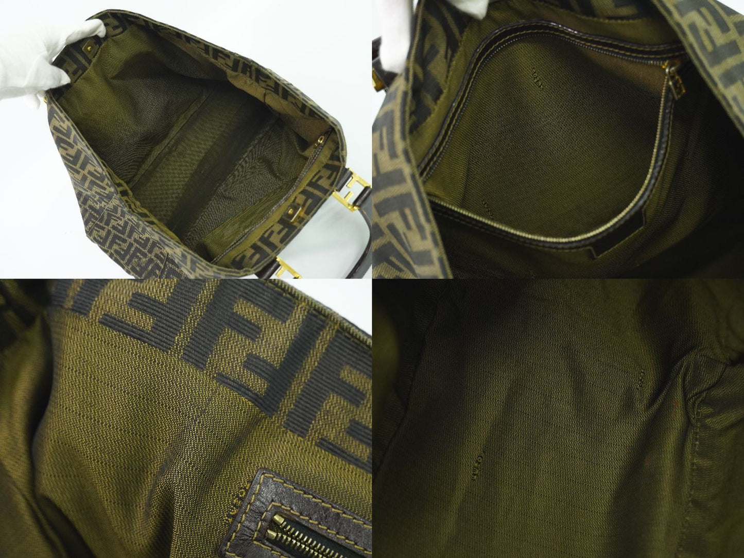 FENDI ズッカ ハンドバッグ ブラウン