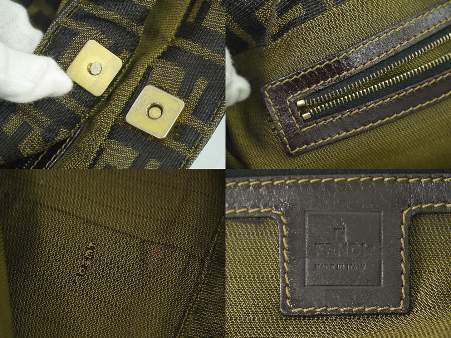 FENDI ズッカ ハンドバッグ ブラウン