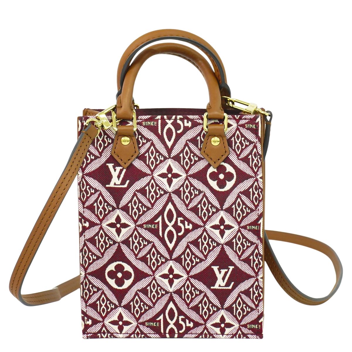 LOUIS VUITTON プティット サックプラ SINCE1854 モノグラム ジャガード ショルダーバッグ ボルドー M69846