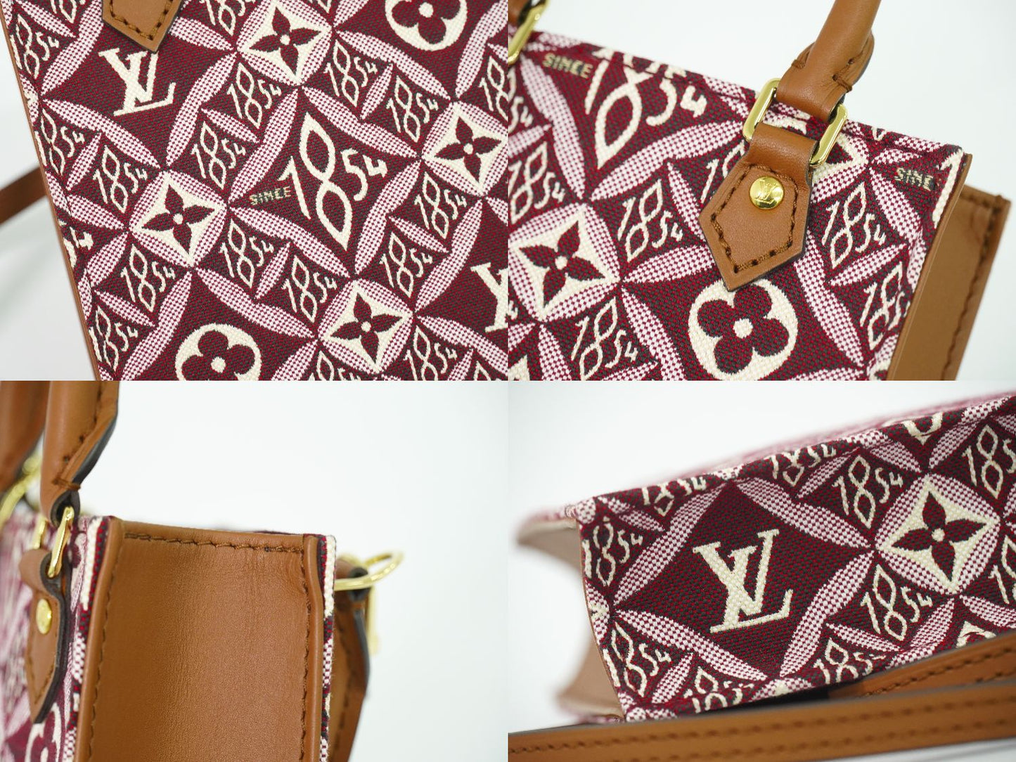LOUIS VUITTON プティット サックプラ SINCE1854 モノグラム ジャガード ショルダーバッグ ボルドー M69846