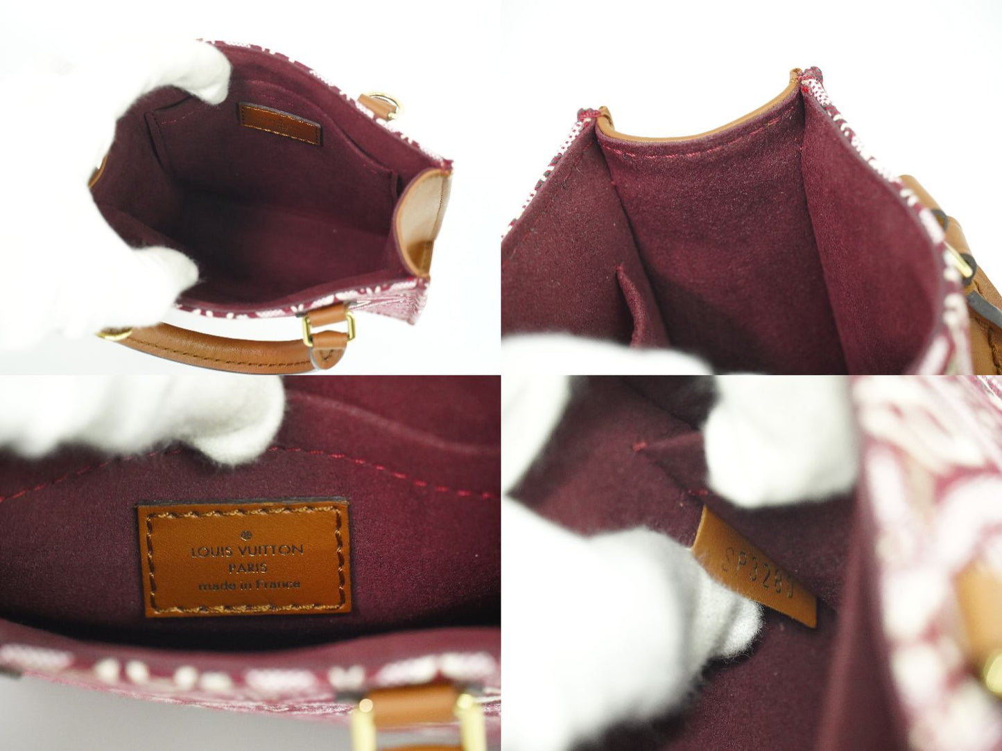LOUIS VUITTON プティット サックプラ SINCE1854 モノグラム ジャガード ショルダーバッグ ボルドー M69846