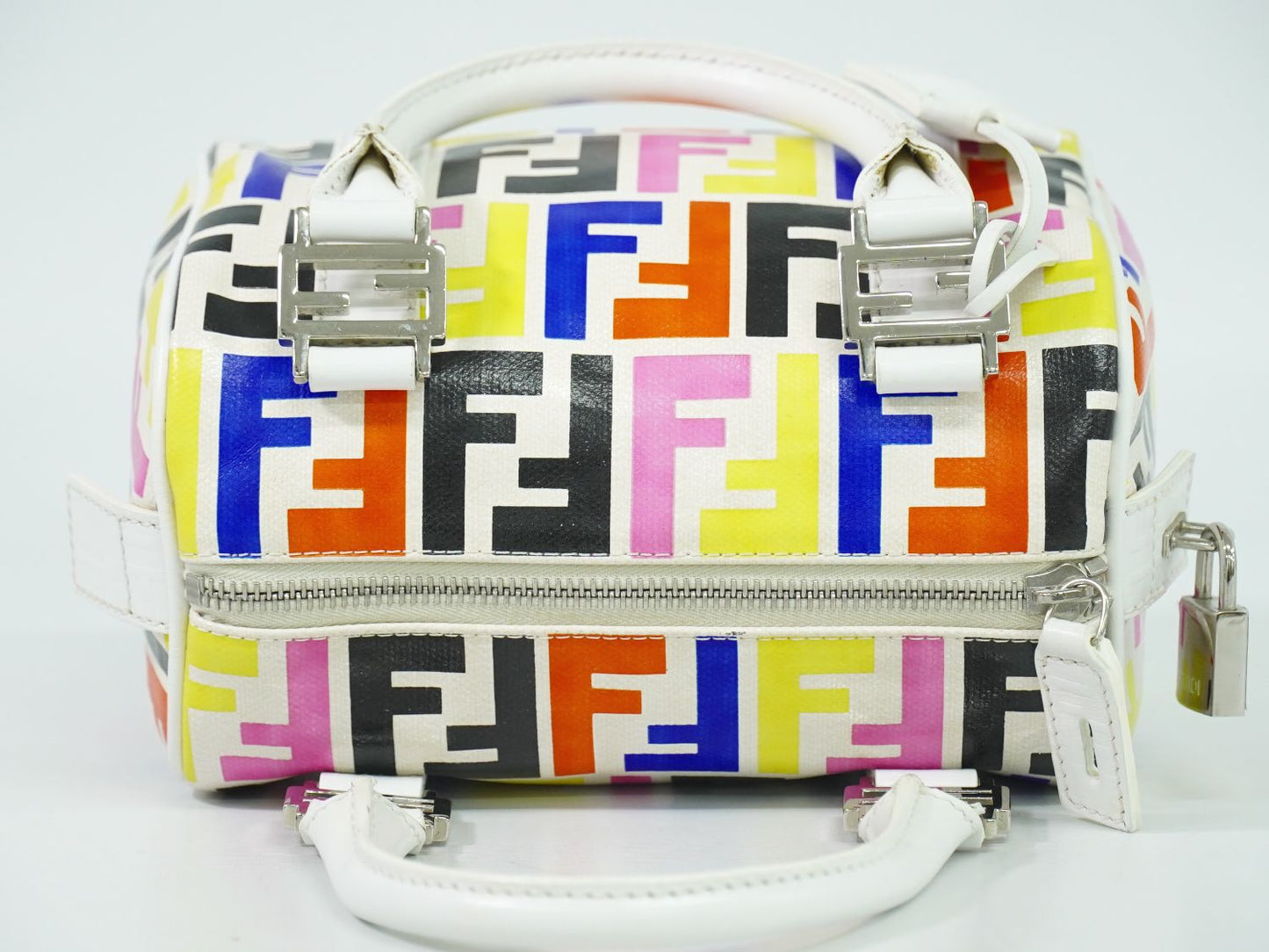 FENDI ズッカ ミニ ボストンバッグ ホワイト マルチカラー 8BL071