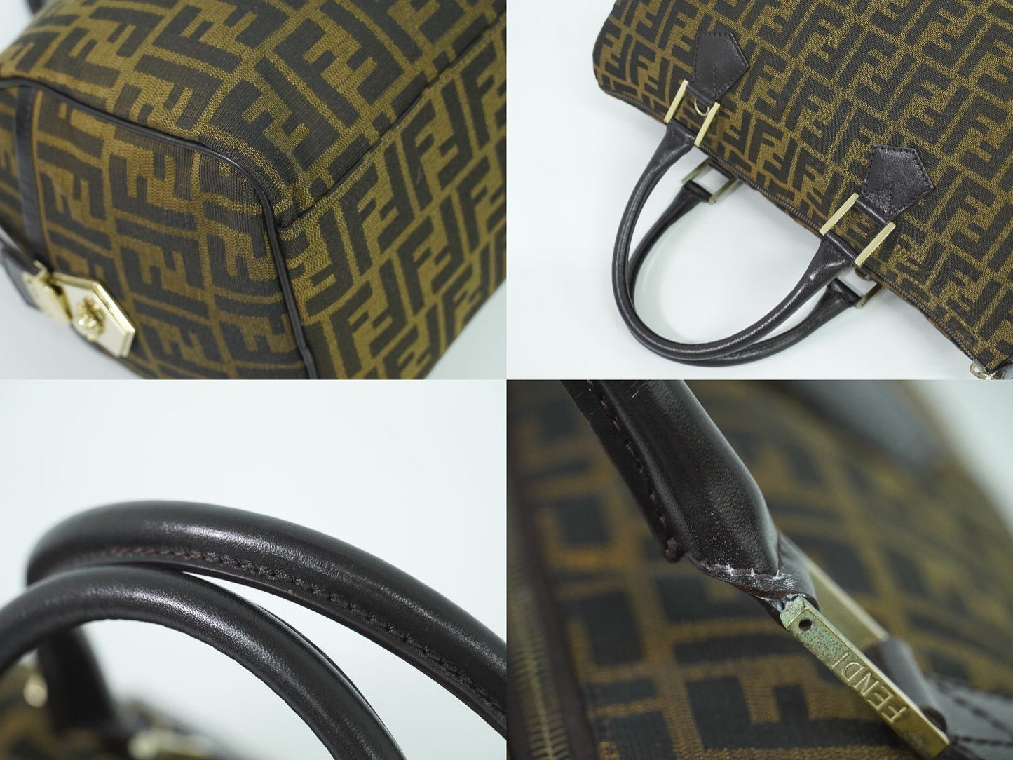 FENDI ズッカ ミニ ボストンバッグ ブラウン 8BL105