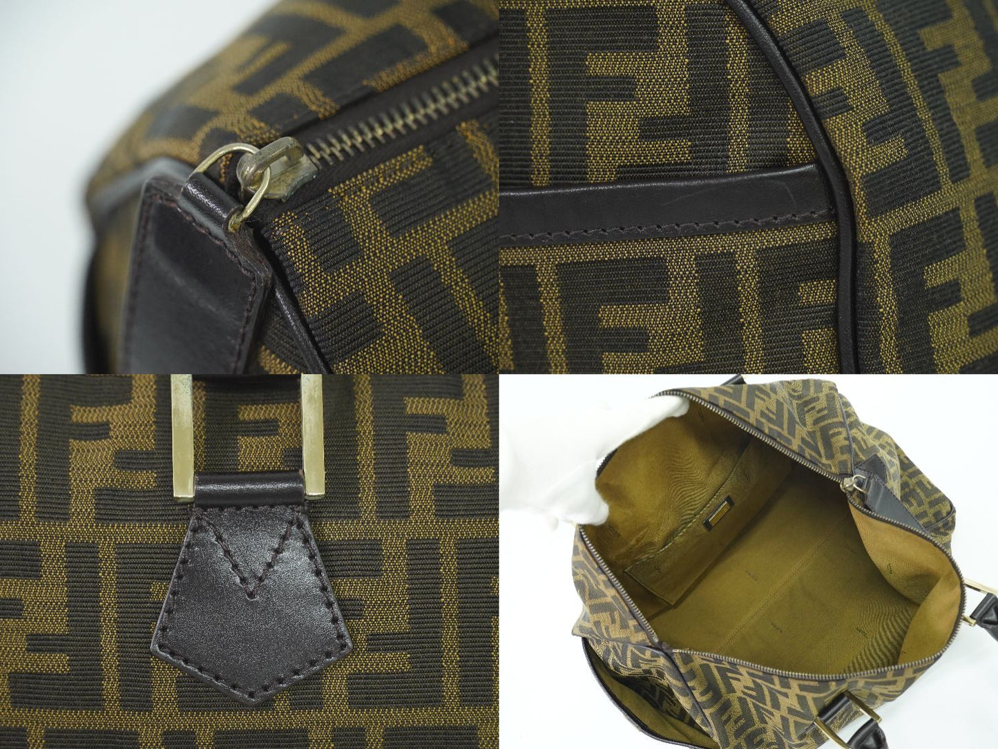 FENDI ズッカ ミニ ボストンバッグ ブラウン 8BL105