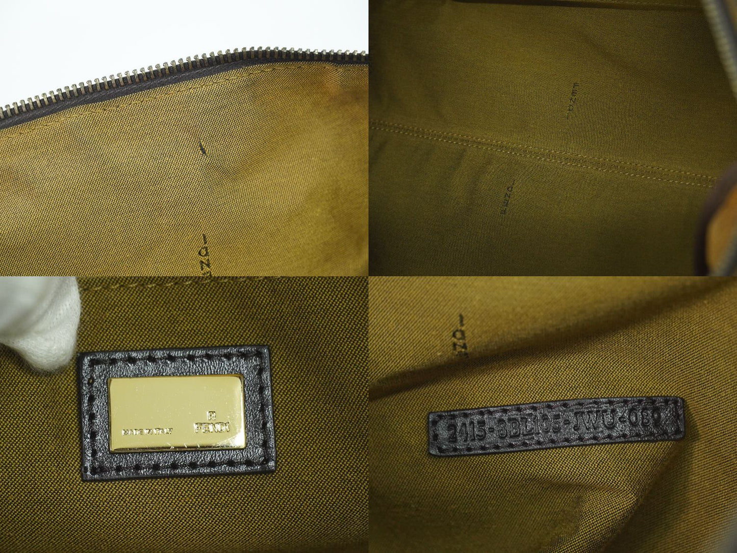 FENDI ズッカ ミニ ボストンバッグ ブラウン 8BL105