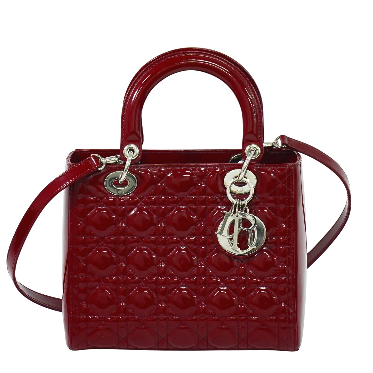 Christian Dior レディディオール 2WAY ショルダーバッグ レッド
