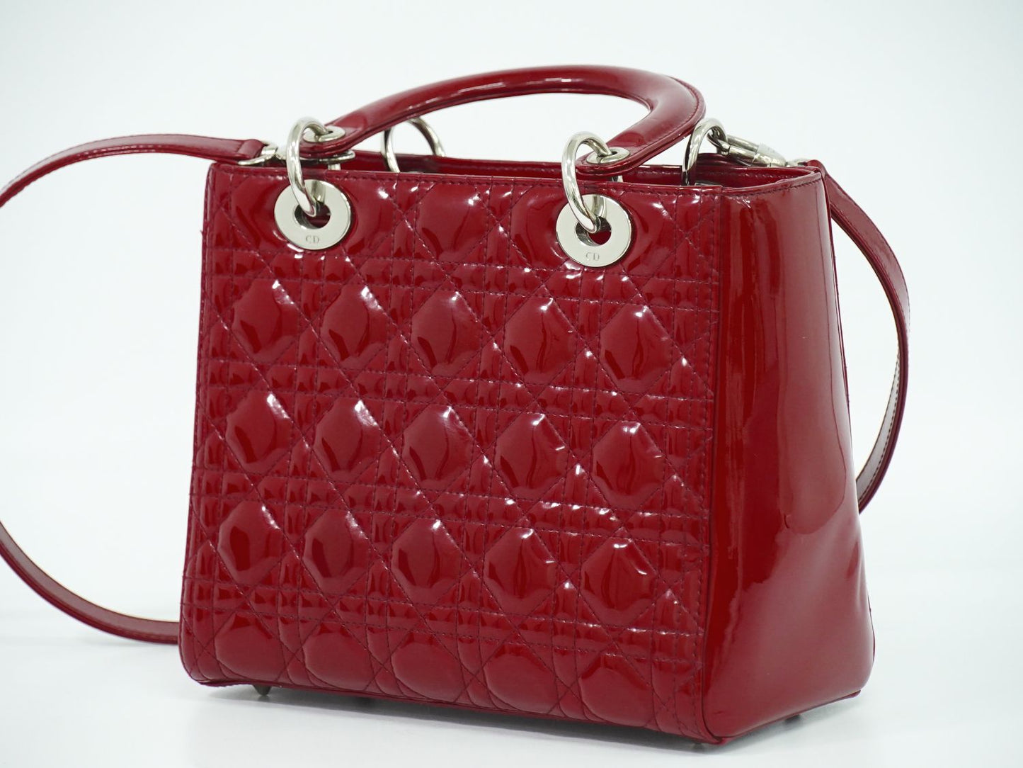 Christian Dior レディディオール 2WAY ショルダーバッグ レッド