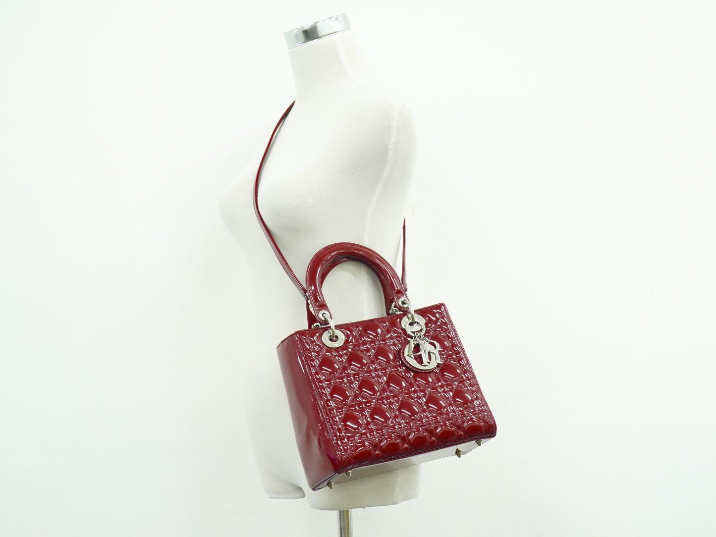 Christian Dior レディディオール 2WAY ショルダーバッグ レッド