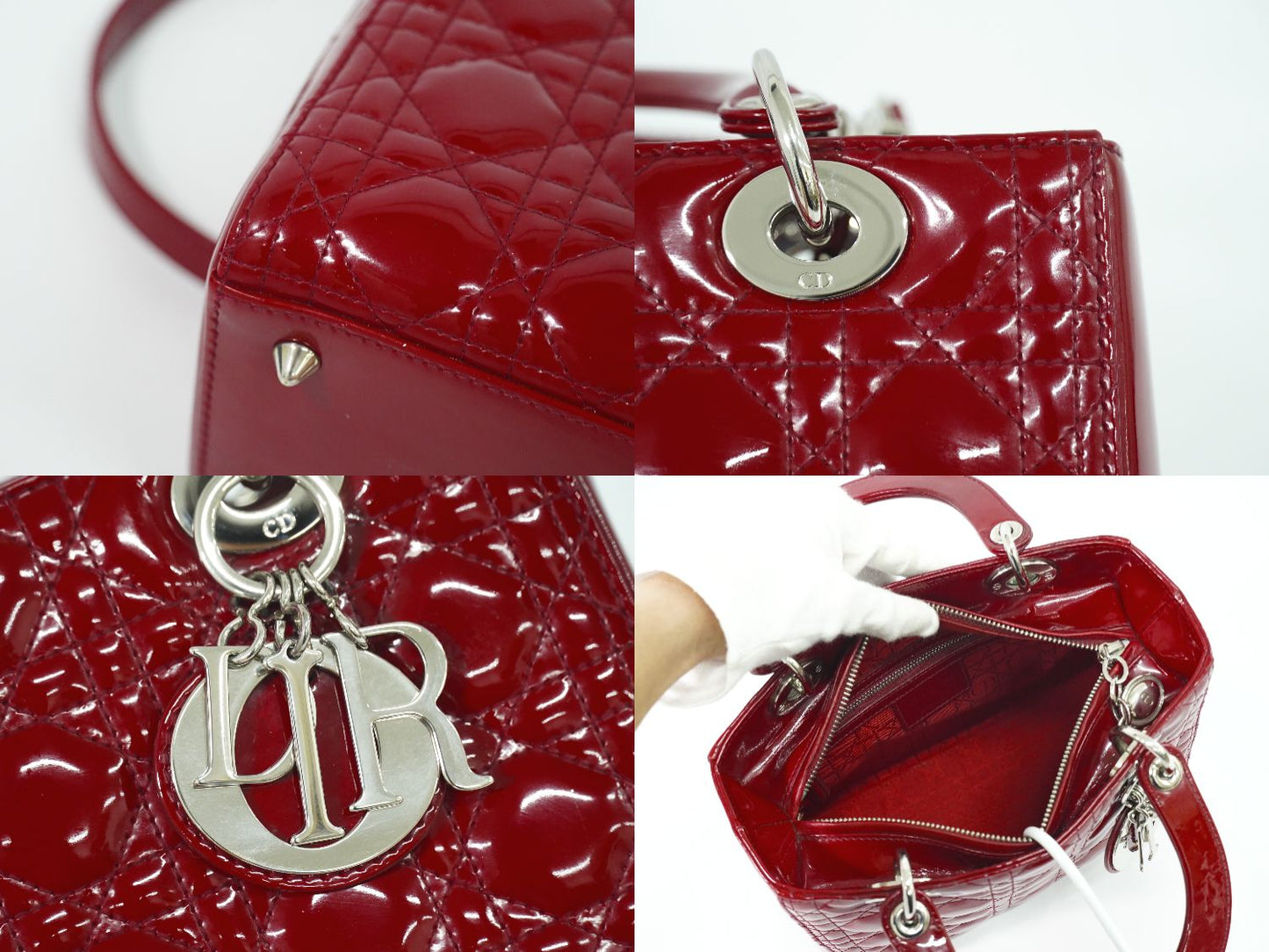 Christian Dior レディディオール 2WAY ショルダーバッグ レッド