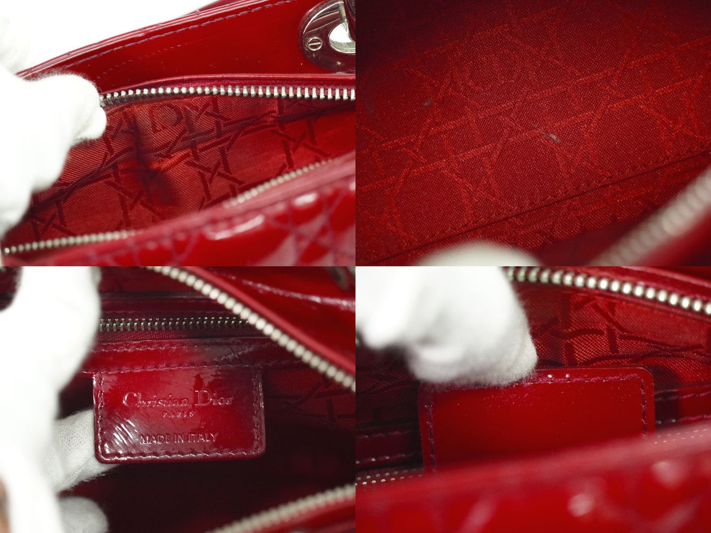 Christian Dior レディディオール 2WAY ショルダーバッグ レッド