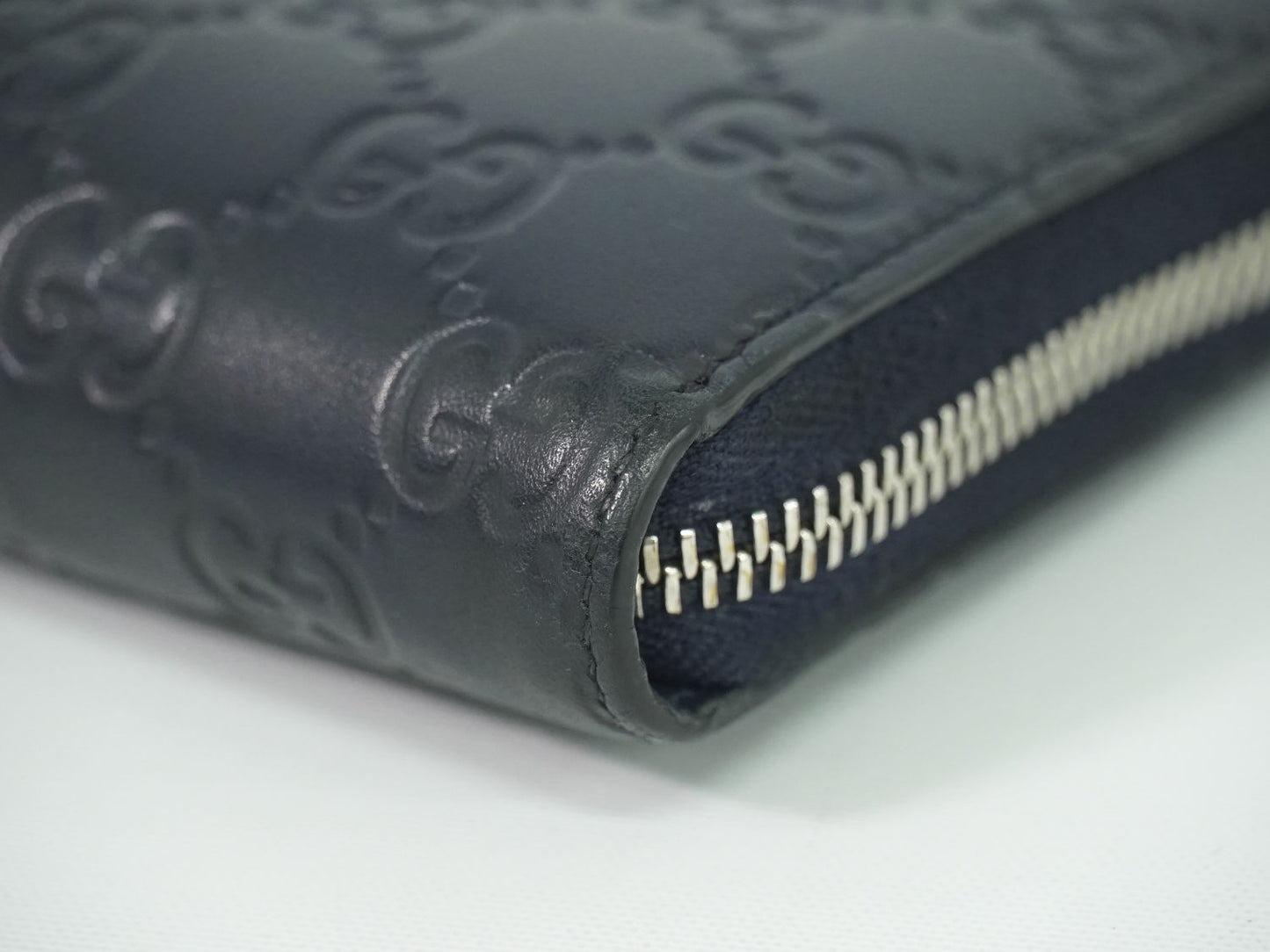 GUCCI ドリアン グッチシマ レザー 長財布 ネイビー 473928