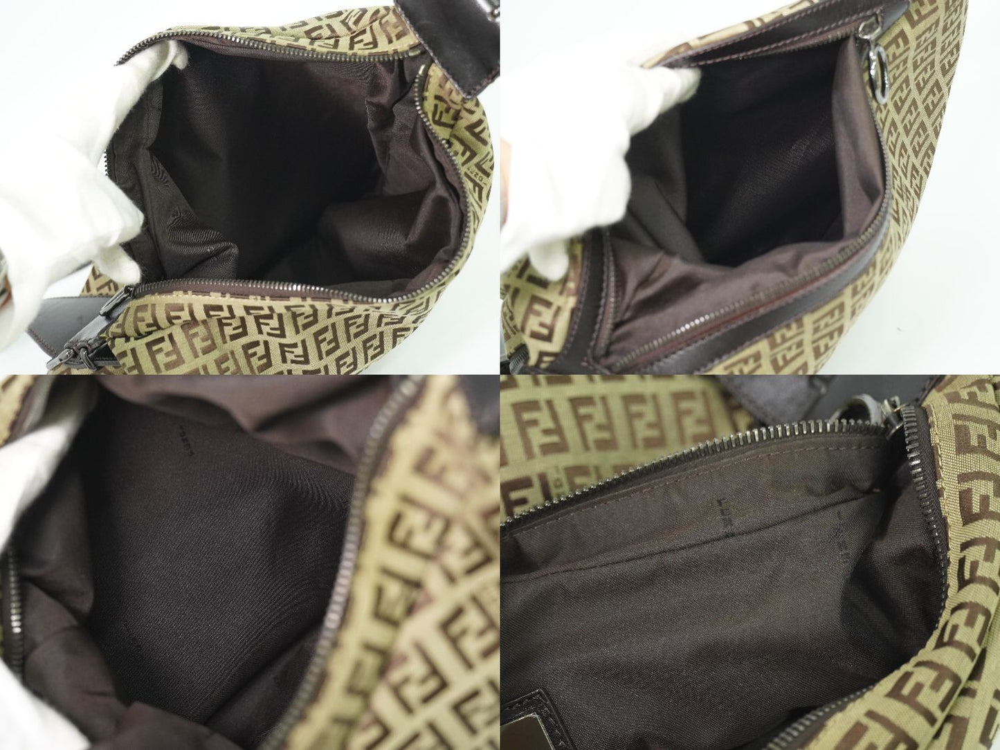 FENDI ズッキーノ ショルダーバッグ ベージュ ブラウン 8BR129