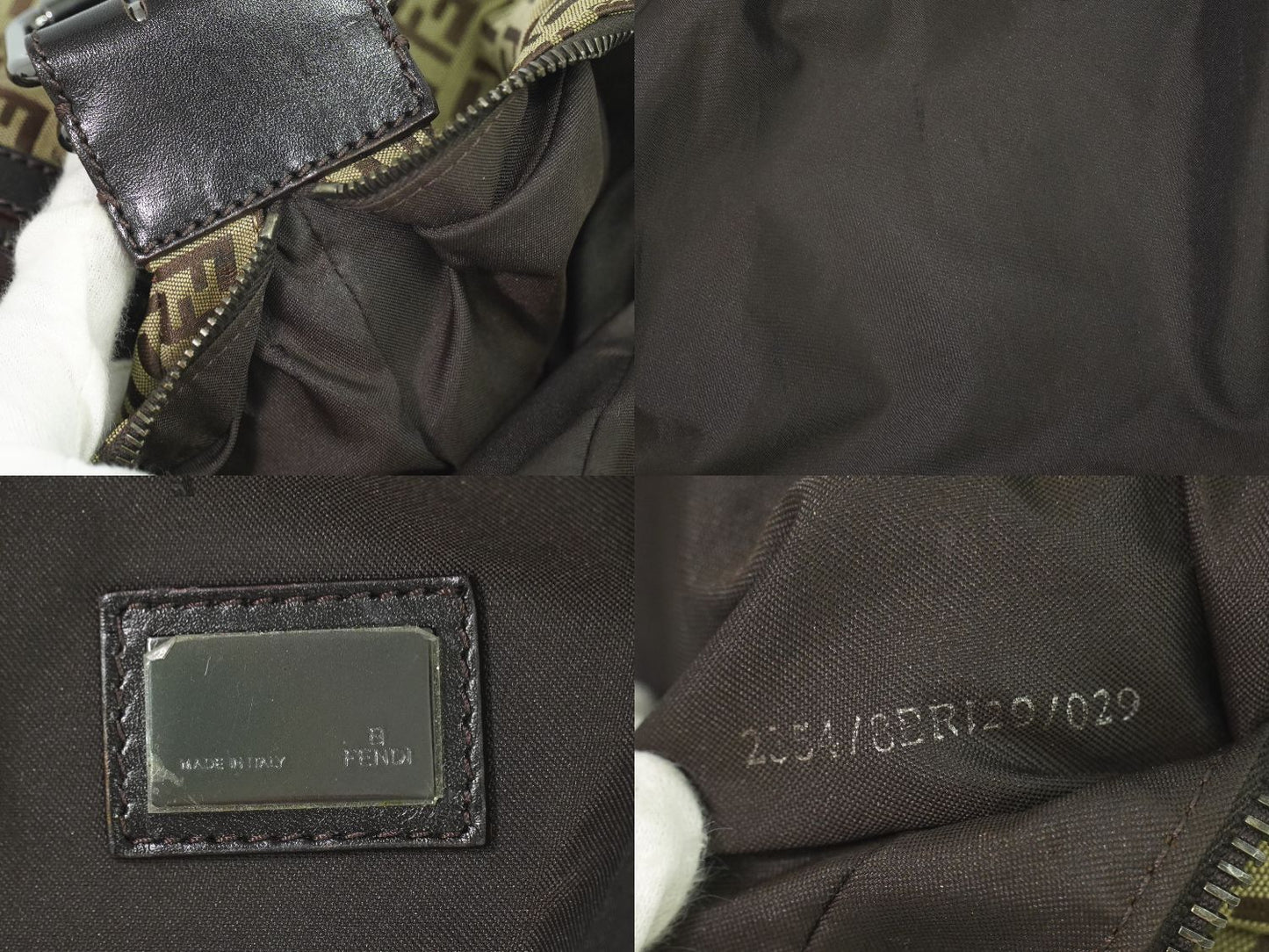 FENDI ズッキーノ ショルダーバッグ ベージュ ブラウン 8BR129