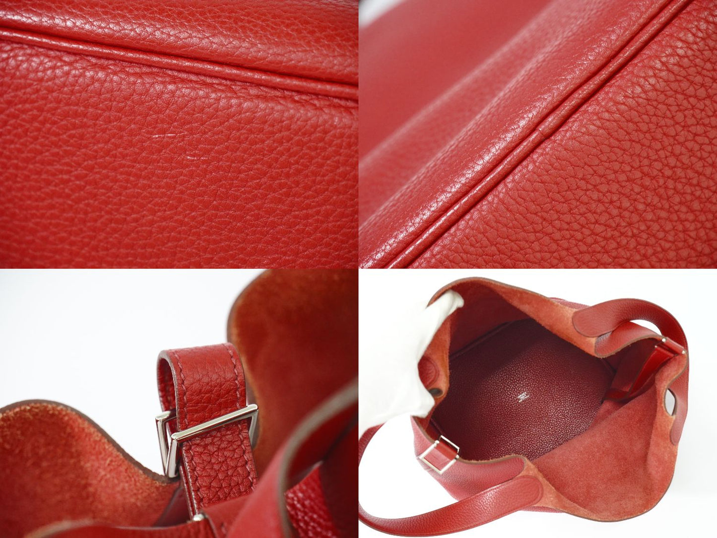 HERMES ピコタンロック GM ハンドバッグ □R刻 レッド