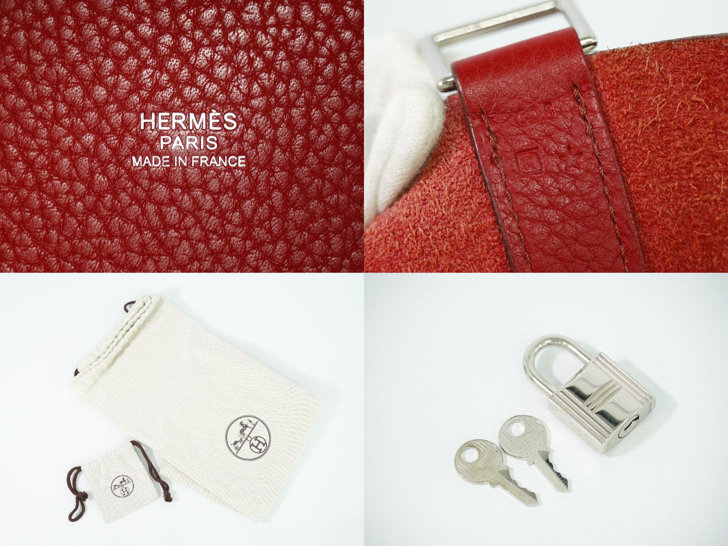 HERMES ピコタンロック GM ハンドバッグ □R刻 レッド