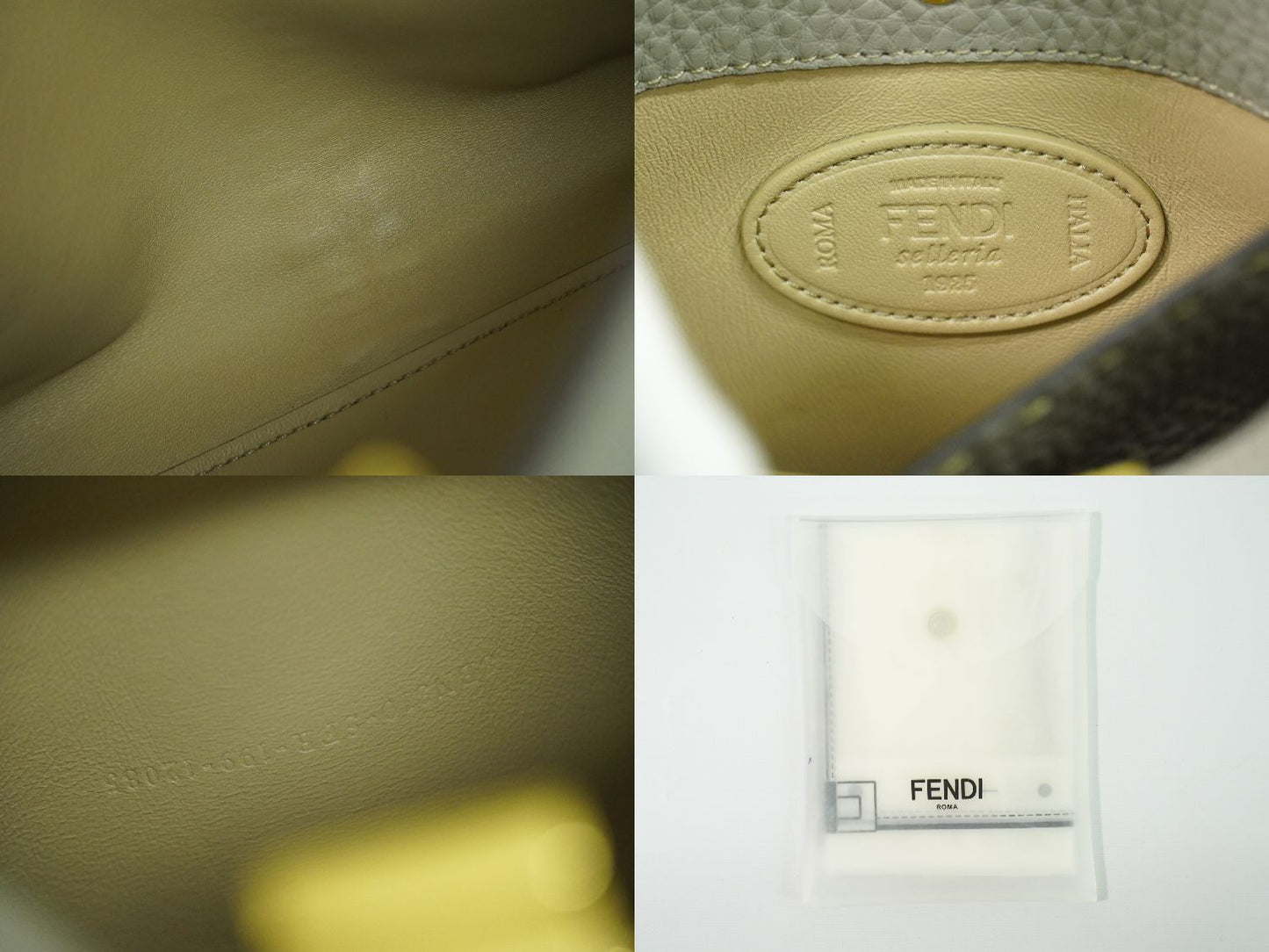 FENDI ピーカブー エックスライト ミディアム 2WAY ショルダーバッグ グレー 8BN310