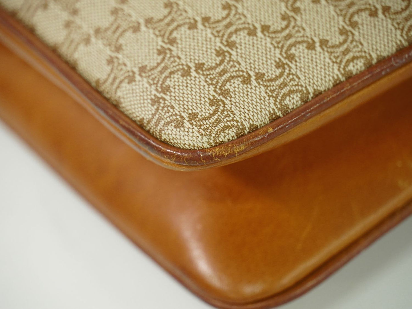 CELINE マカダム ショルダーバッグ ベージュ