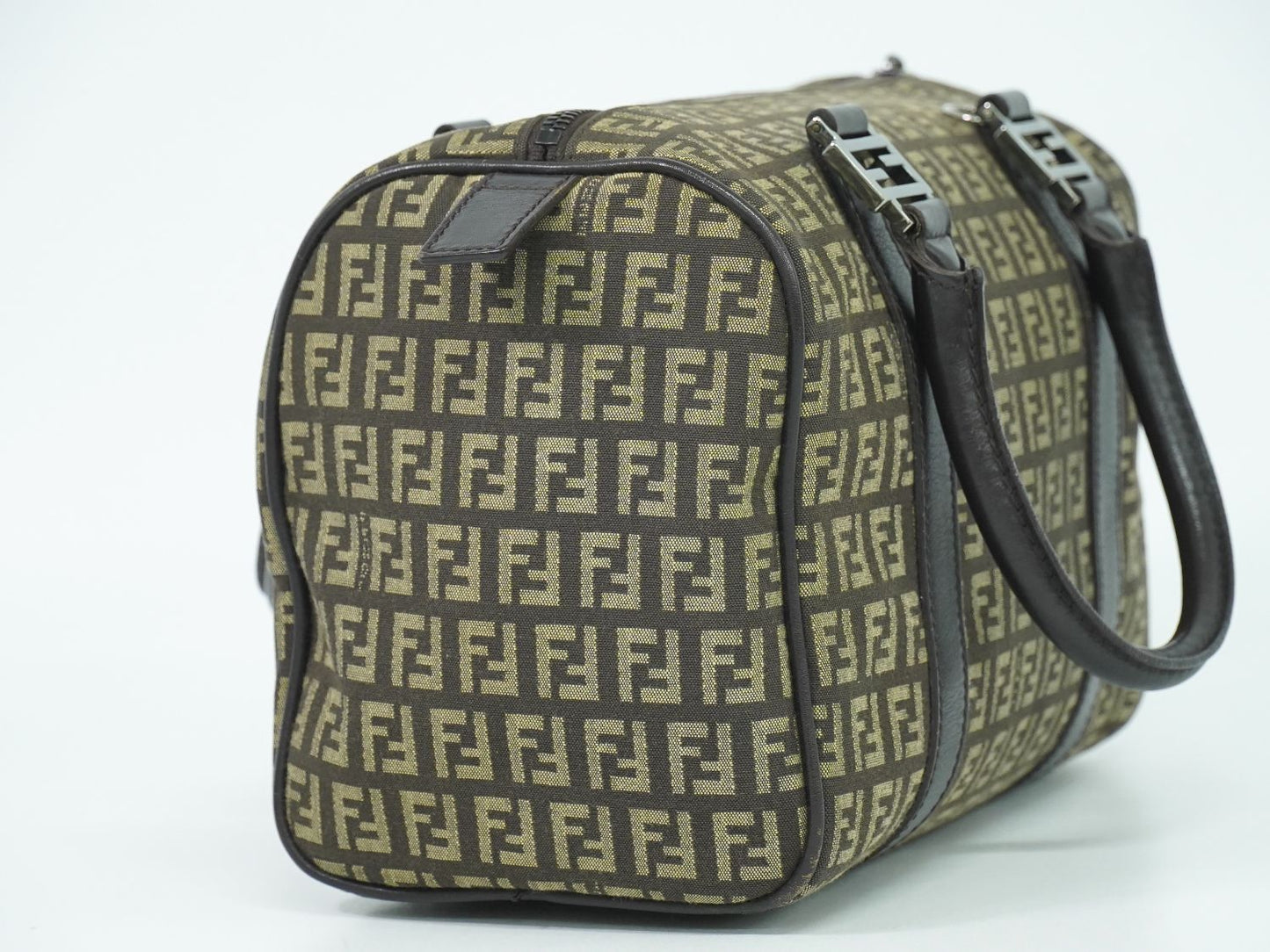 FENDI ズッキーノ ミニ ボストンバッグ ベージュ ブラウン 8BL068