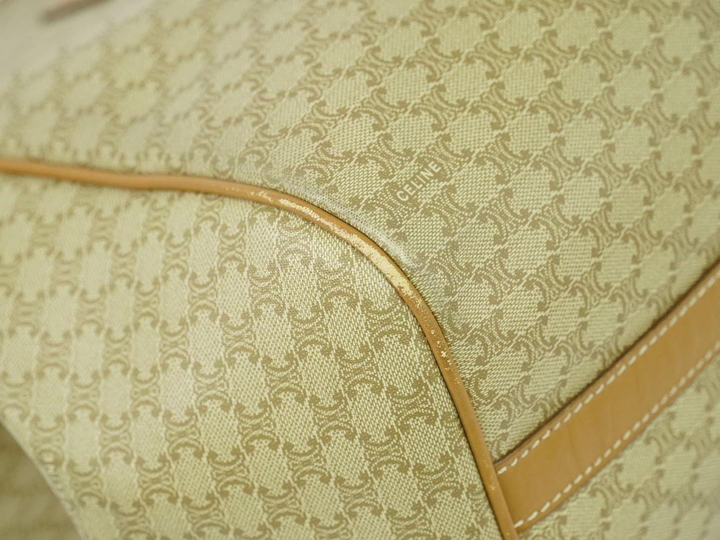 CELINE マカダム ショルダーバッグ ベージュ