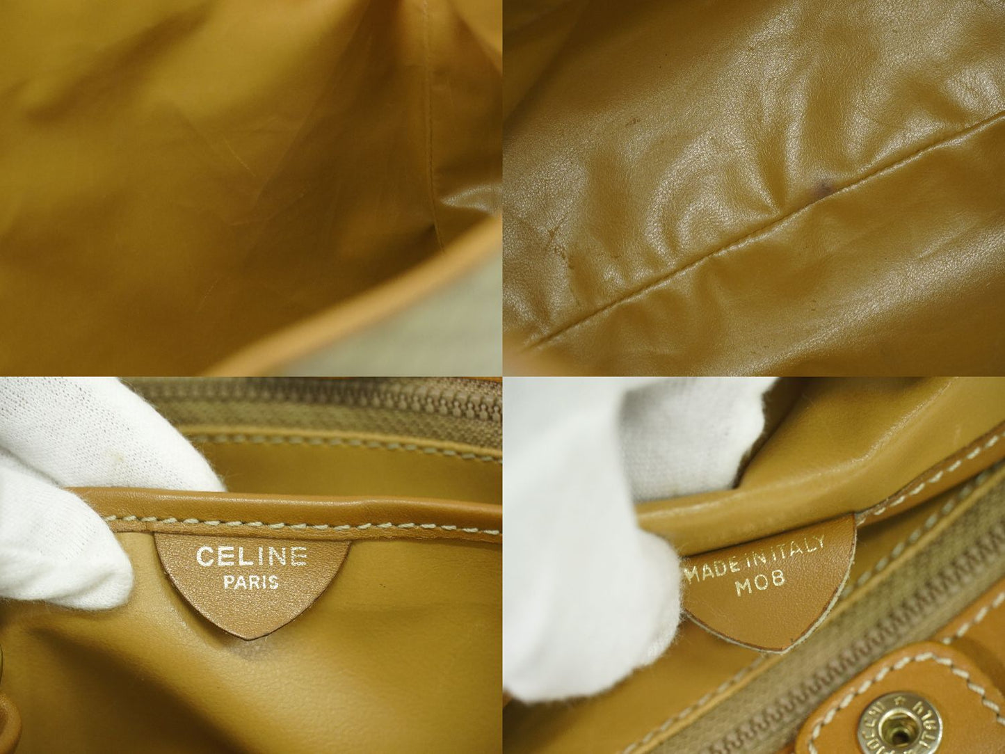 CELINE マカダム ショルダーバッグ ベージュ