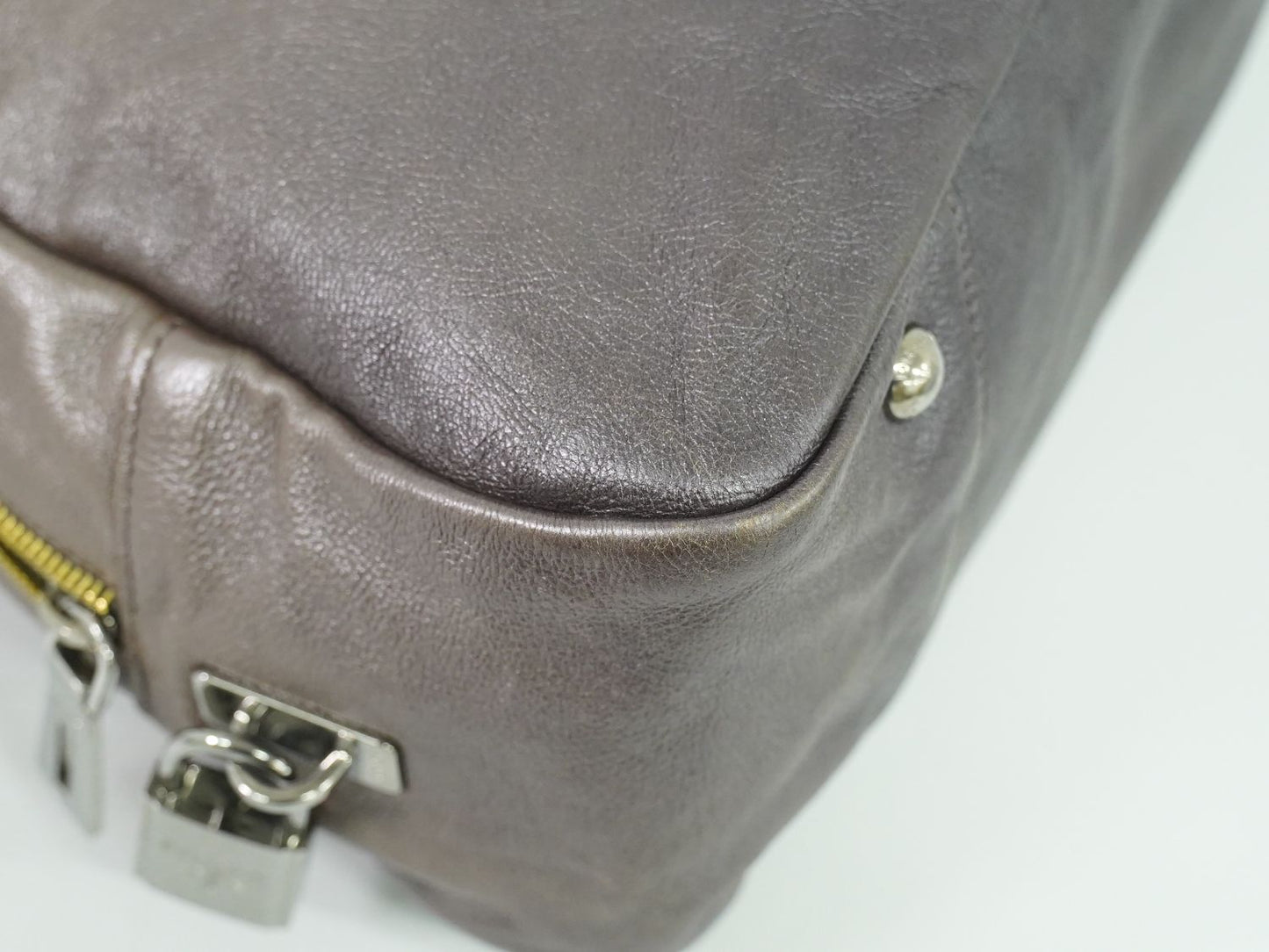 PRADA ハンドバッグ メタリックベージュ