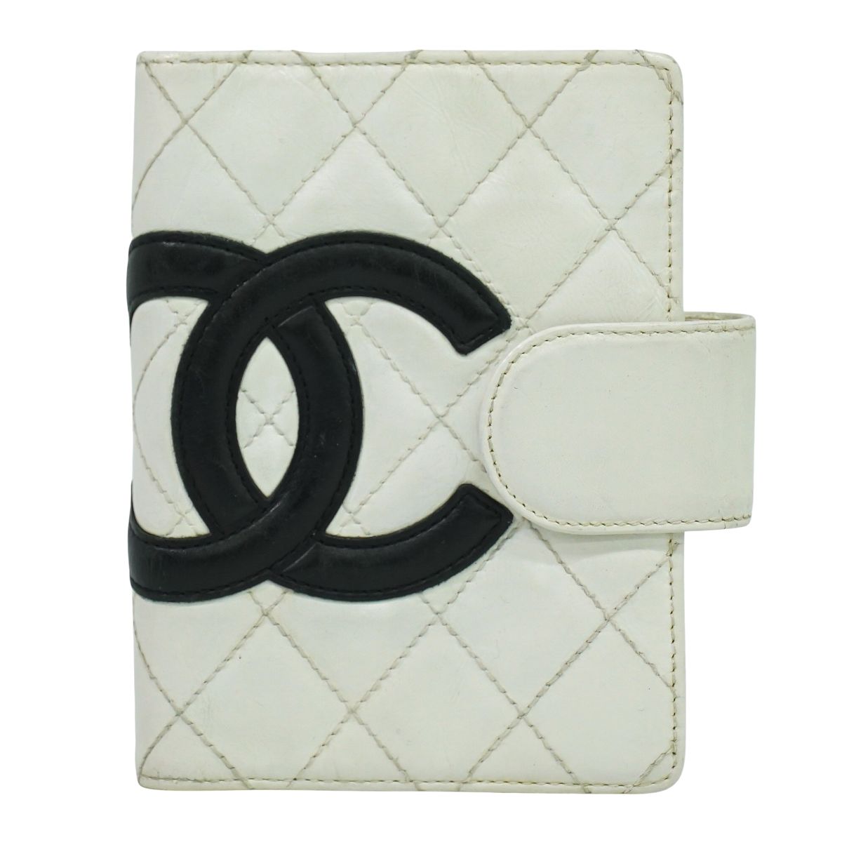 CHANEL カンボンライン 手帳カバー ホワイト ブラック