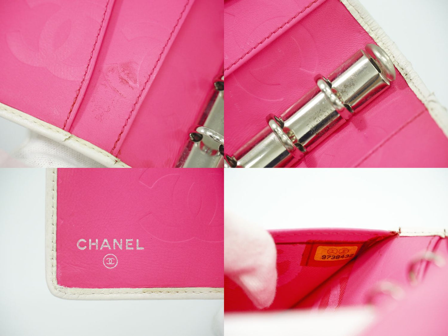 CHANEL カンボンライン 手帳カバー ホワイト ブラック