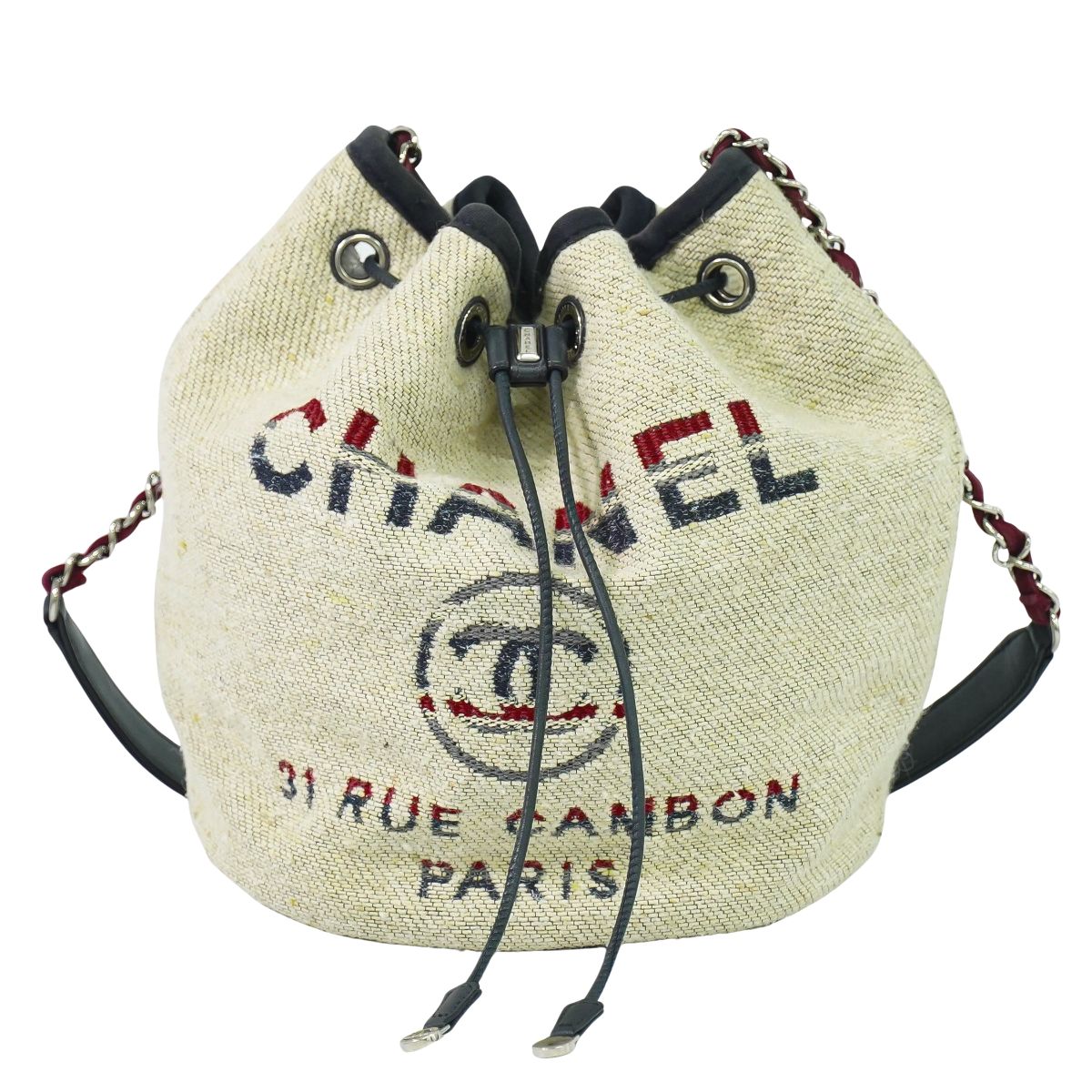 CHANEL ドーヴィル ココマーク 巾着 ショルダーバッグ ベージュ