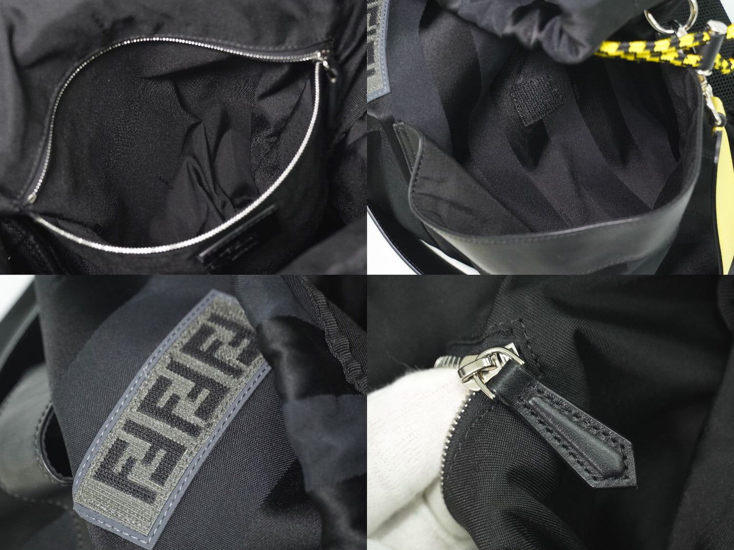 FENDI ストライク ペカン 2WAY リュックサック ブラック イエロー 7VZ056