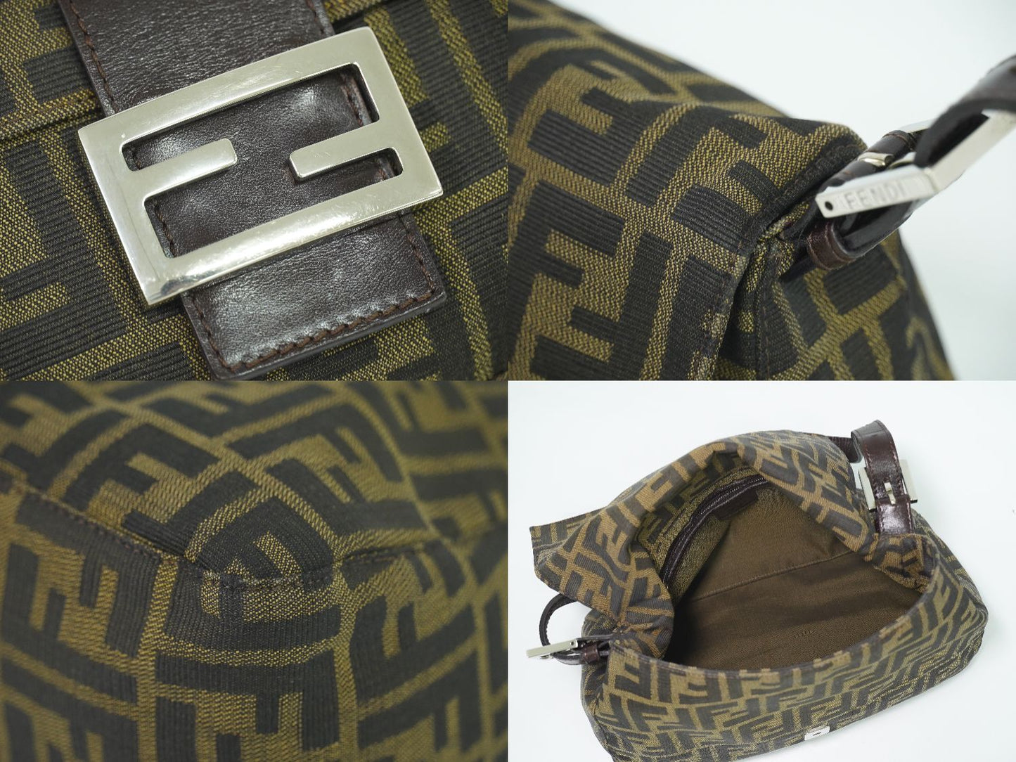 FENDI ズッカ マンマバケット ショルダーバッグ ブラウン