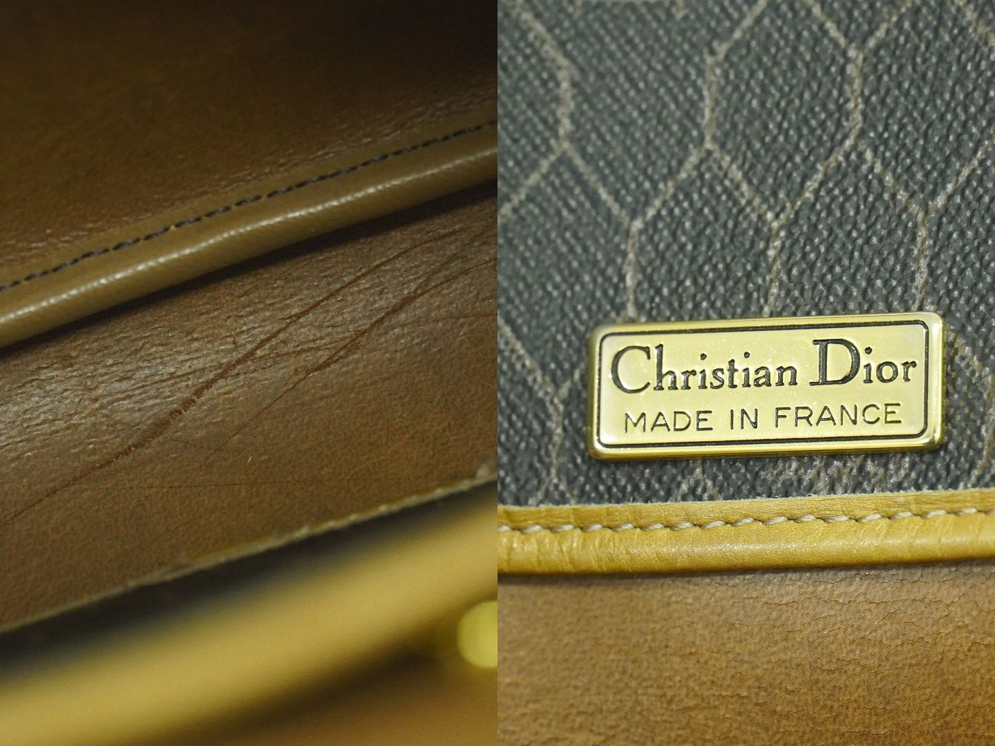 Christian Dior ハニカム柄 ショルダーバッグ ブラック