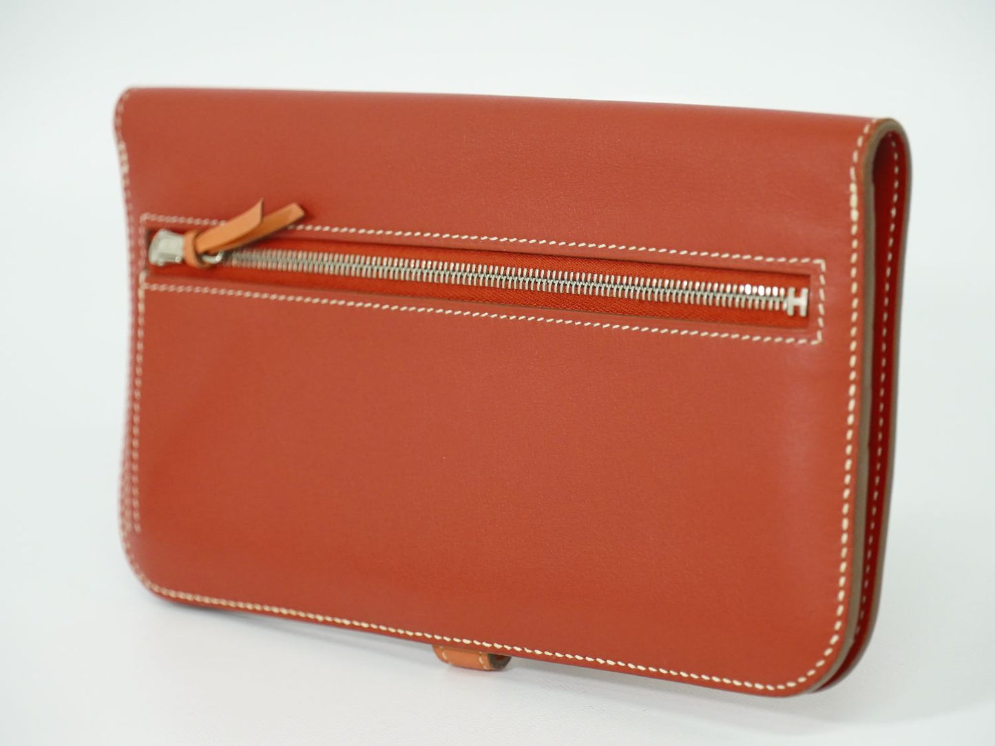 HERMES ドゴン 長財布 □O刻 コーラルピンク系