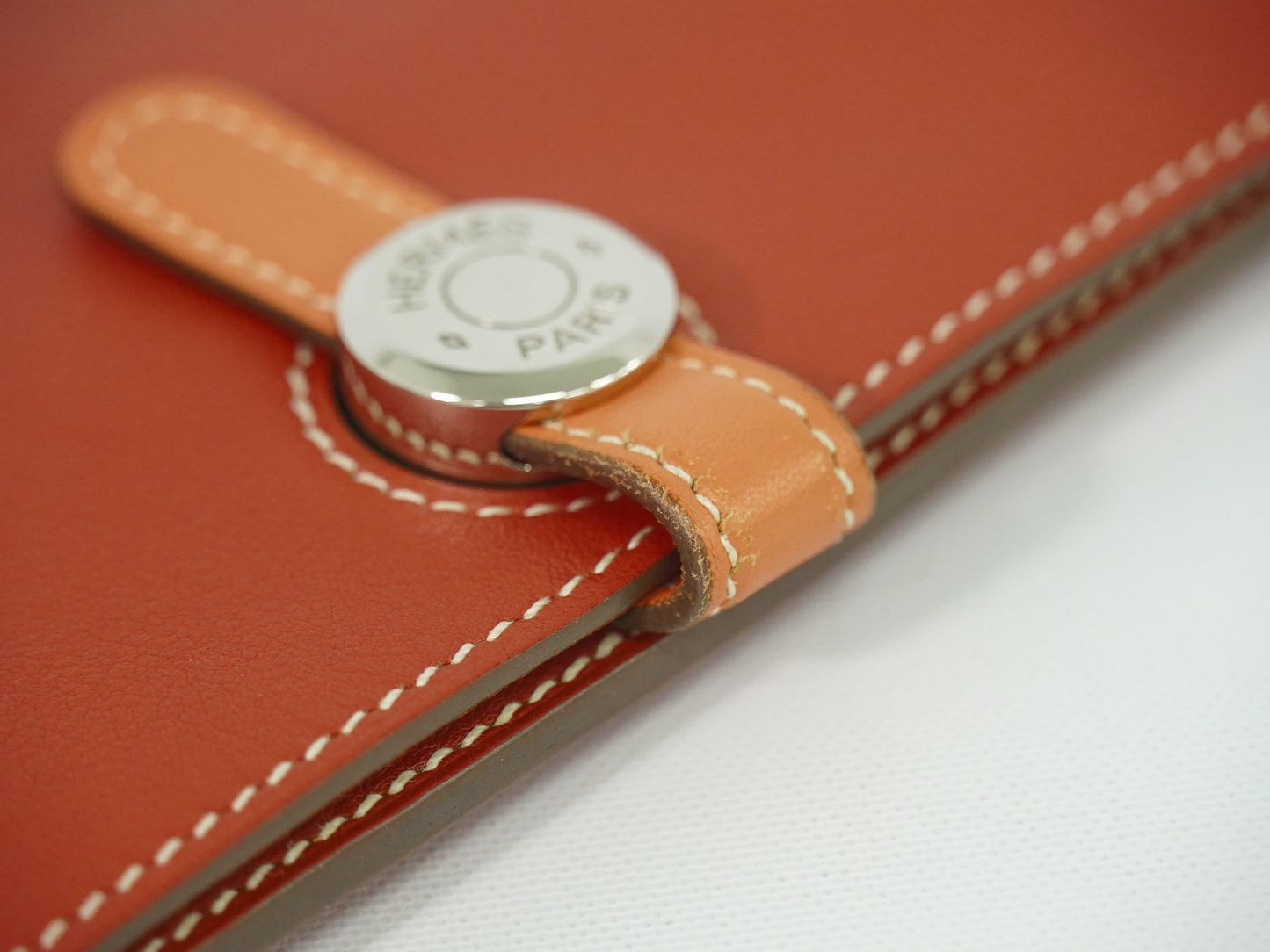 HERMES ドゴン 長財布 □O刻 コーラルピンク系